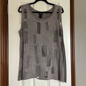 Torrid Charcoal Distressed Tank Top